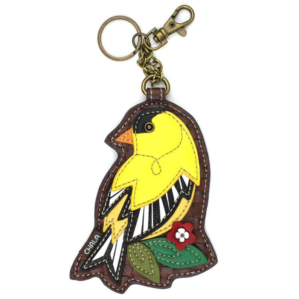 4488 Bird Collection Decorative Key Fob/Coin Purse Accessory - Goldfinch